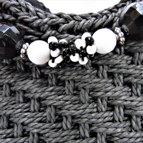 Cappelli Black Straw Hand Bag - Picture 7 of 9